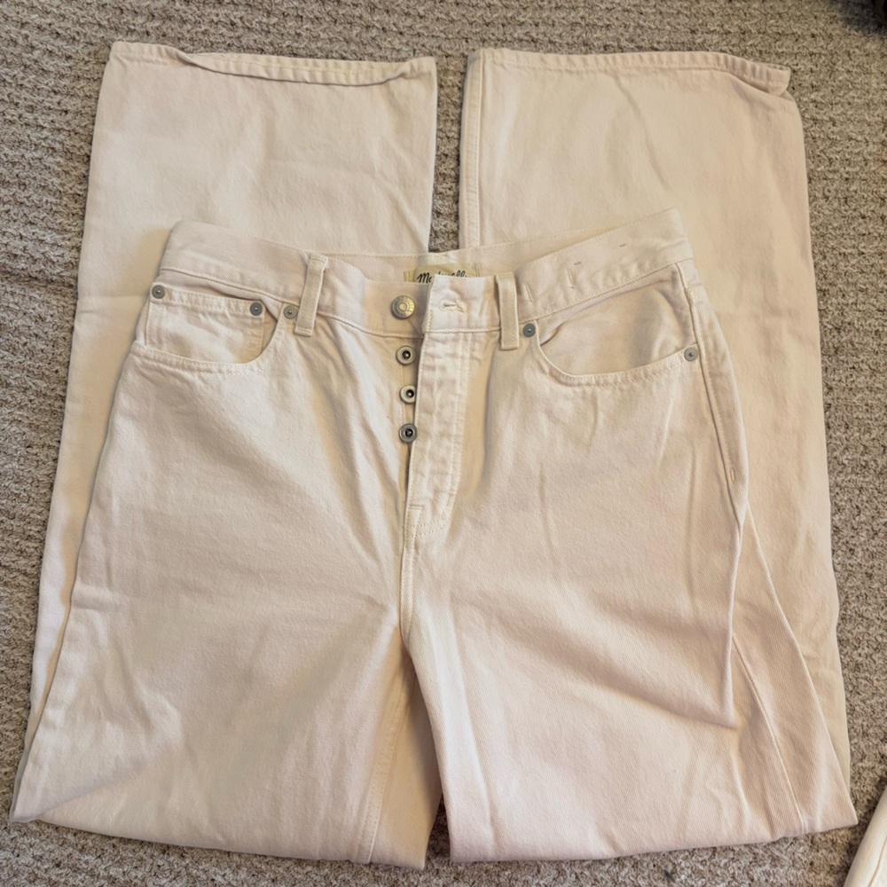 Madewell Cream low slung baggy Jeans